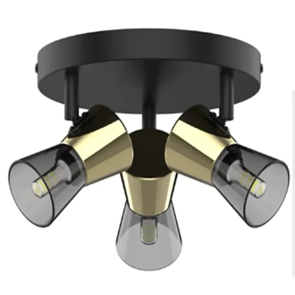 Sufitowa lampa salonowa Cento spoty nad stół czarne złote
