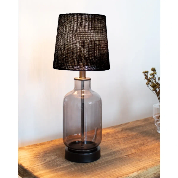 Przydymiona lampka stołowa Costero 108695 Markslojd szklana czarna