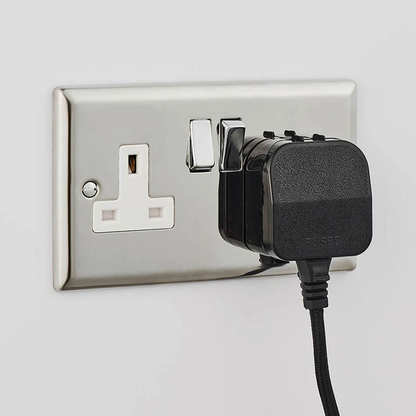 Regulowana lampa ścienna Carlson 79500 z abażurem czarny szary