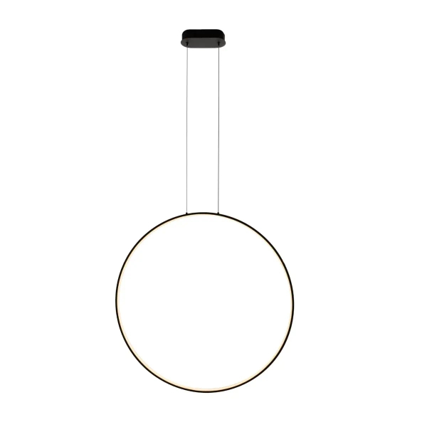 Wisząca lampa do jadalni VISUAL czarna P0654 1xLED 28W 3000K IP44 ring