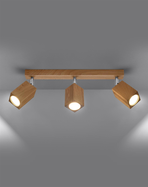 Lampa sufitowa SL.1037 ruchome reflektorki drewniane