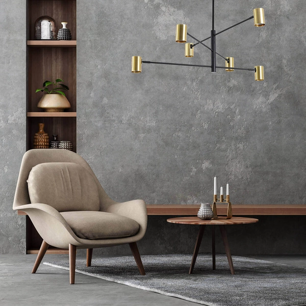 Złoty żyrandol lampa SNOW LP-731/6P GD Light Prestige salonowy metal tuba sticks