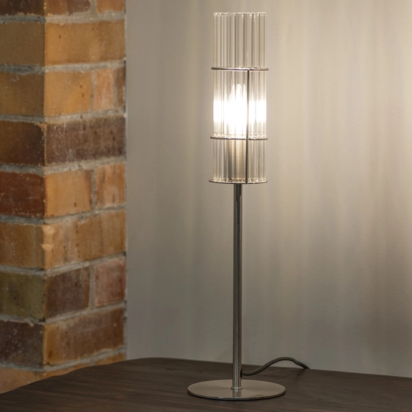 Szklana lampka na stół Tubo 108557 Markslojd tuba srebrna