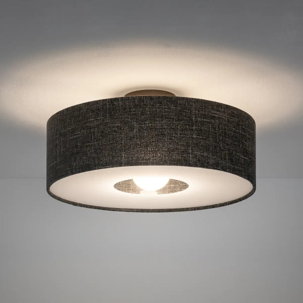 Tuba lampa sufitowa AMARELA 11658 okrągła z tkaniny czarna