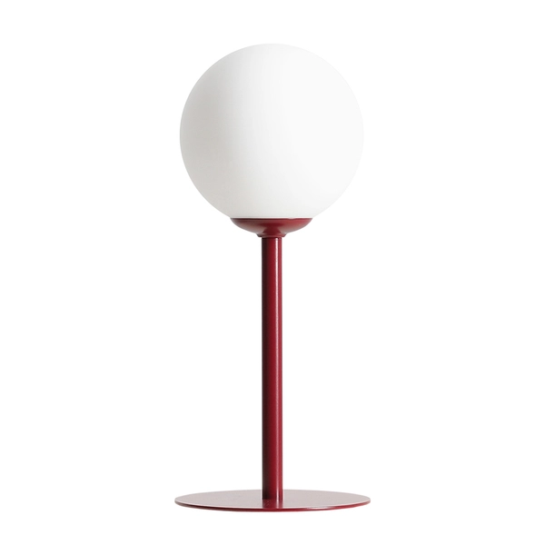 Gabinetowa lampa stołowa Pinne 1080B15 Aldex stojąca szklana czerwona biała