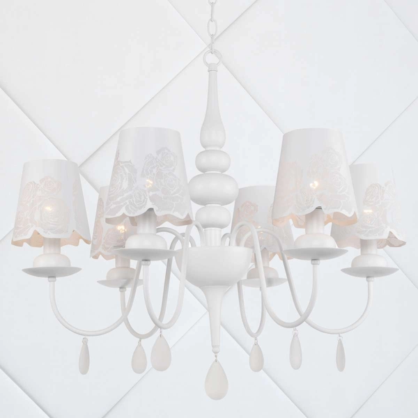 Żyrandol LAMPA wisząca FABRIZIA 310415 Il mio metalowa OPRAWA prowansalski zwis na łańcuchu z kryształkami biały