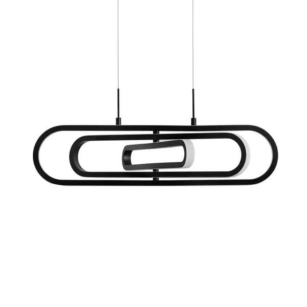 LAMPA wisząca HOYO LE41403 Luces Exclusivas modernistyczna OPRAWA metalowy ZWIS LED 50W 3000K podużny czarny