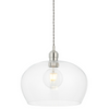 Zwisowa lampa do kuchni L&-1102677 Light& szklana kopuła nikiel