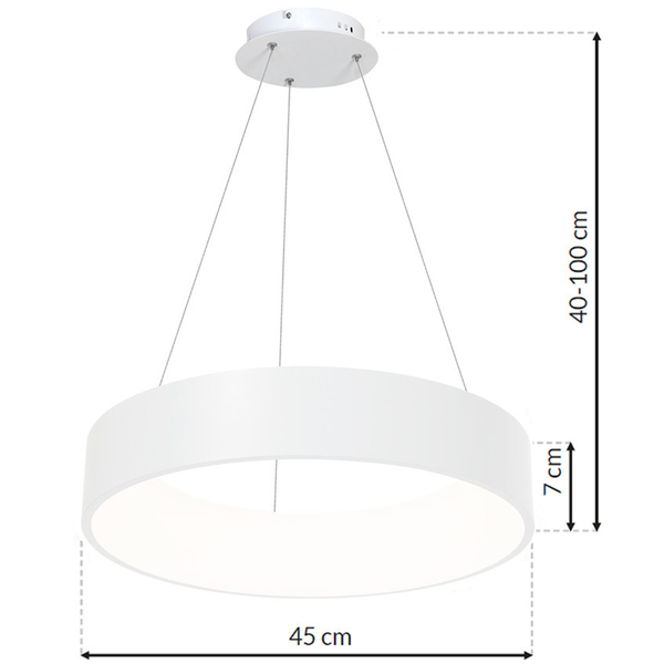 LAMPA wisząca OHIO ML6357 Milagro okrągła OPRAWA zwis LED 24W 4000K metalowy biały