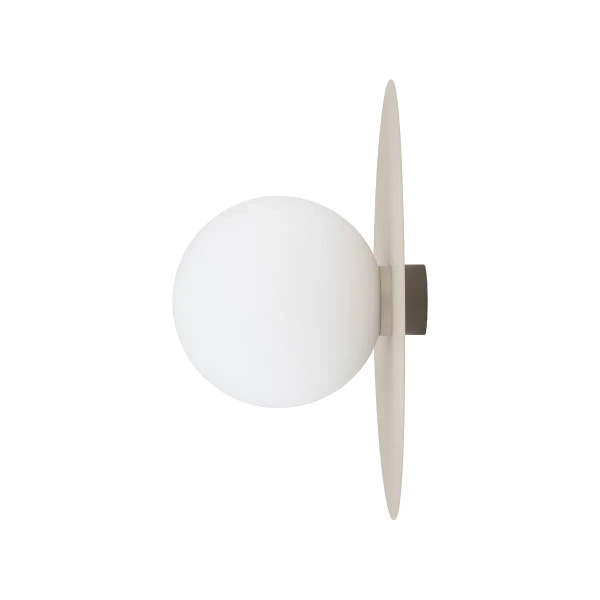 Ścienna lampa okrągła SATURN biała beżowa kulista 1xG9 szklana do salonu 12595