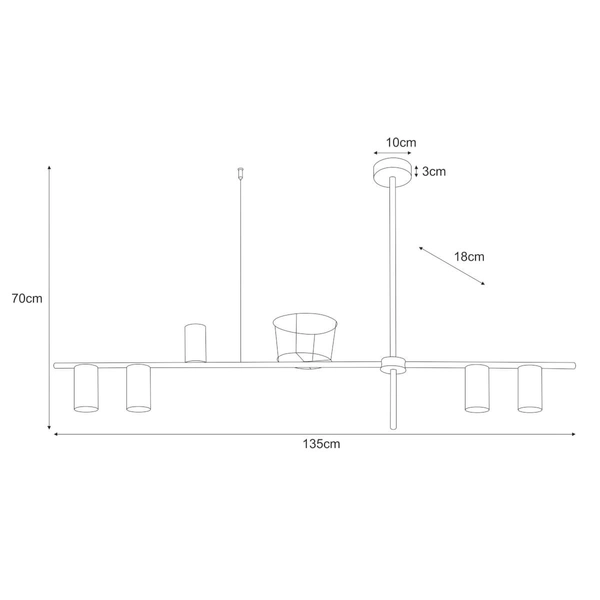 Lampa wisząca z koszykiem Rocco K-4757 Kaja reflektory metalowa czarna
