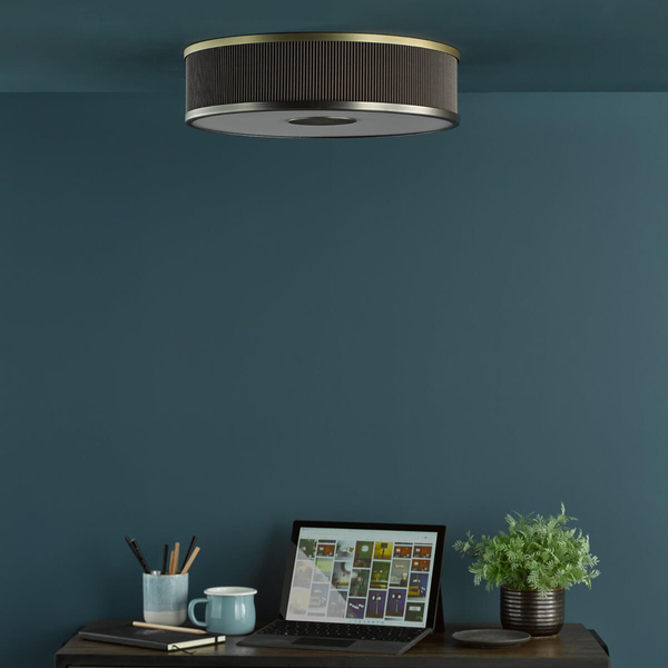 Lampa przysufitowa okrągła Alvaro ALV5239 materiałowa brązowy