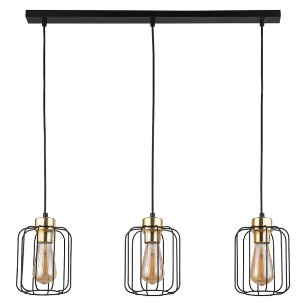 Lampa wisząca na listwie druciana Galaxy 4716 TK Lighting loft czarna złota