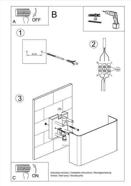 Kinkiet LAMPA ścienna SL.0419 prostokątna OPRAWA metalowa biała