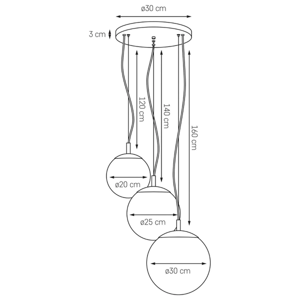 Skandynawska LAMPA wisząca ALUR 10724303 Kaspa hygge OPRAWA kulisty ZWIS kule balls chrom białe