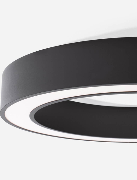 Okrągły plafon pokojowy Claro pierścień LED 50W 2700-4000K czarny