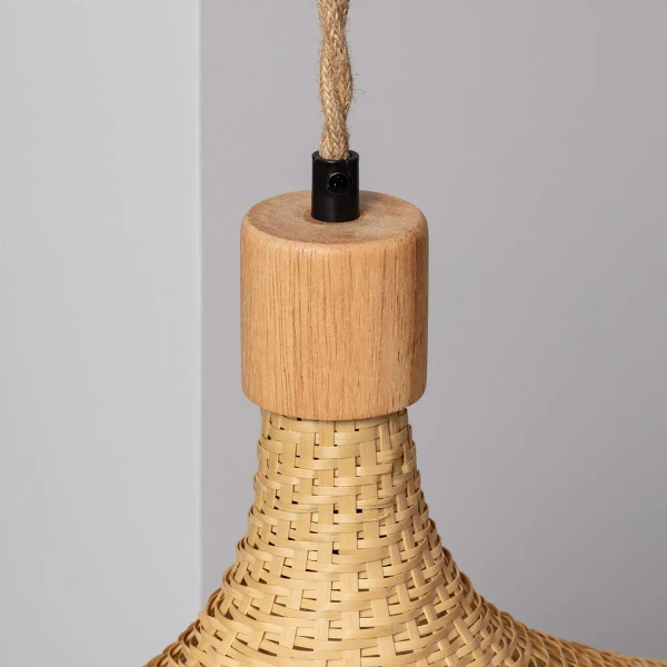 Lampa wisząca z bambusa Boho ABR-LWS-BH40-E27 Abruzzo nad stół brąz
