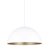 Kuchenna lampa wisząca Vela metalowa kopuła biała złota