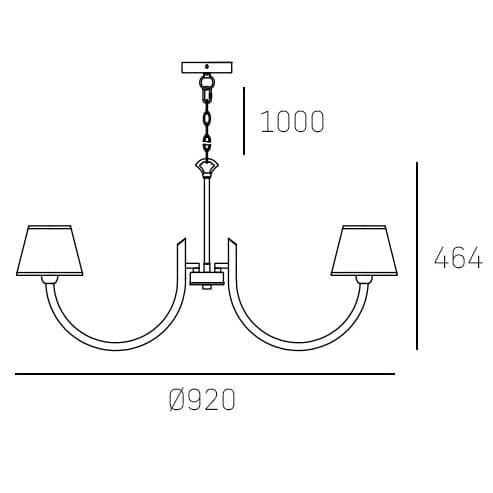 Wisząca lampa do jadalni Atlanta P08810NI-WH Cosmolight metal tkanina nikiel biała