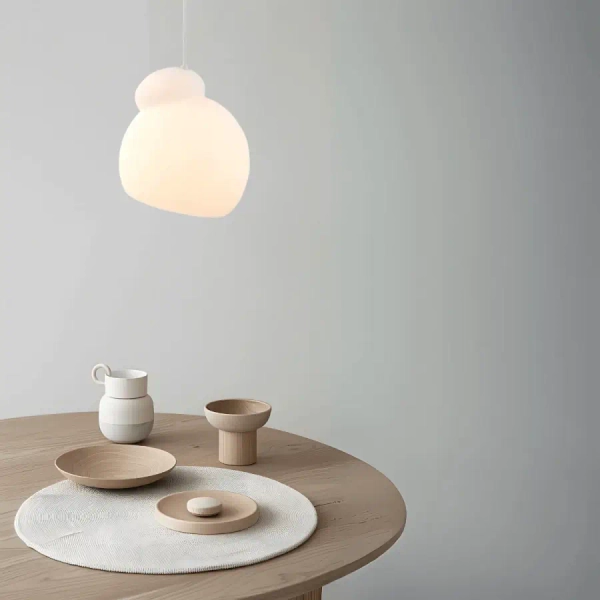 Szklana lampa wisząca 23015 do jadalni nad wyspę biała