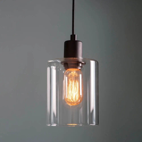 Wisząca lampa do salonu Toledo 95472 czarna przezroczysta
