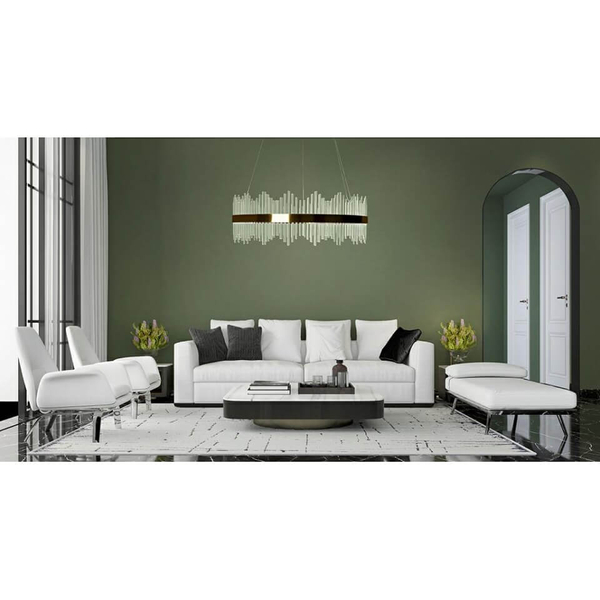Wisząca lampa Florens MSE010100364 Moosee LED 46W 3000K do sypialni złoty biały