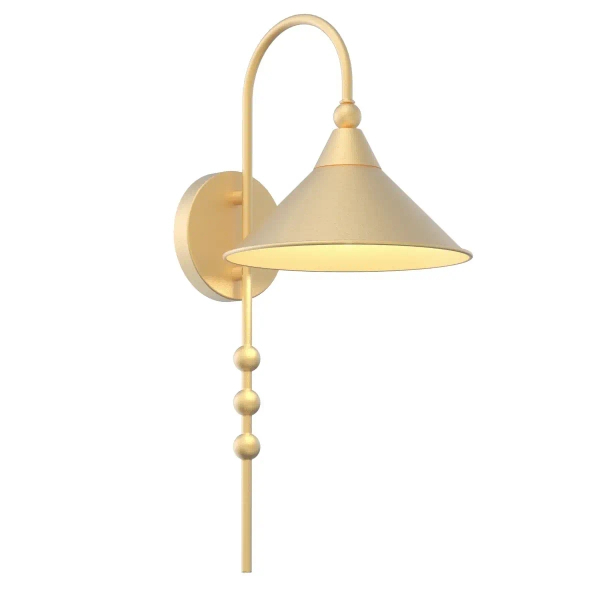 Metalowa lampa ścienna Ashford W01562AU do gabinetu złota