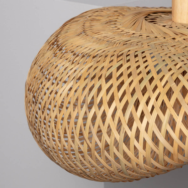 Wisząca lampa japandi Ponti ABR-LWPP1-E27 Abruzzo nad stół bambus brązowy