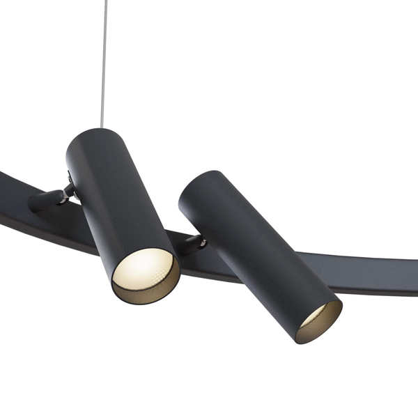 Regulowana LAMPA wisząca SATELLITE MOD102PL-L42B LED 42W metalowa OPRAWA pierścień zwis tuby czarne