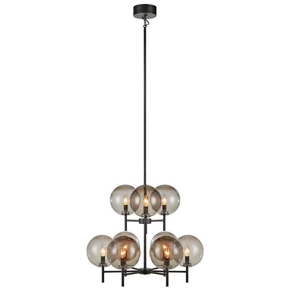 Loftowa LAMPA wisząca CROWN 107921 Markslojd skandynawska OPRAWA żyrandol ZWIS szklane kule balls sticks czarny przydymiony