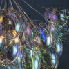 Designerska lampa wisząca Infinity 76450 Endon bubbles kolorowa chrom