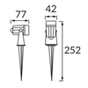 Zewnętrzna OPRAWA naświetlacz PLANT LED 3W 4500K 03129 Ideus metalowa OPRAWA ogrodowa REFLEKTOREK stojący SŁUPEK IP65 czarny