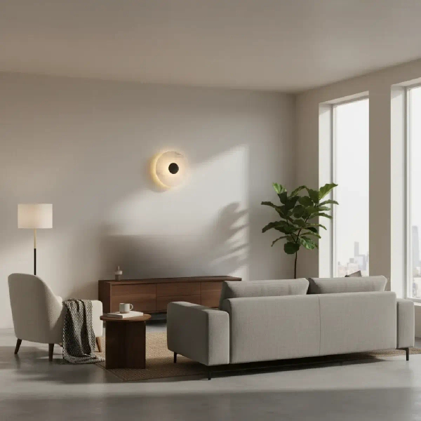 Ledowy kinkiet na ścianę Dalinia WL0114-BK LED 8W 3000K okrągły czarny