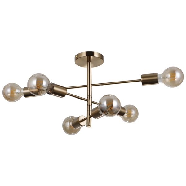 Industrialna lampa sufitowa Piansi PND-4025-6-HBR Italux molekuły mosiądz