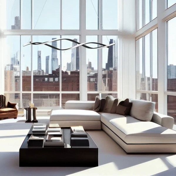 Ledowy żyrandol GRANT BLACK ML8609 LED 38W 4000K do salonu czarny