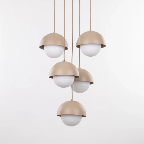Nowoczesna lampa wisząca Bono Sabia 10966 metalowy beżowy biały