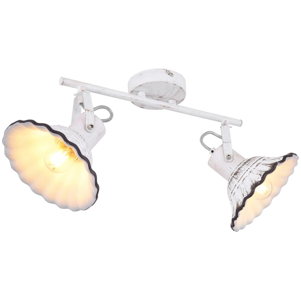 Sufitowa LAMPA industrialna JOWITA 54050-2 Globo metalowa OPRAWA reflektorki metalowe hygge białe czarne