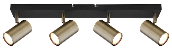 Spot lampa sufitowa Robby 57911-4M do salonu mosiądz czarna