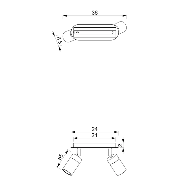 Kierunkowy spot metalowy Joker do gabinetu zielony złoty