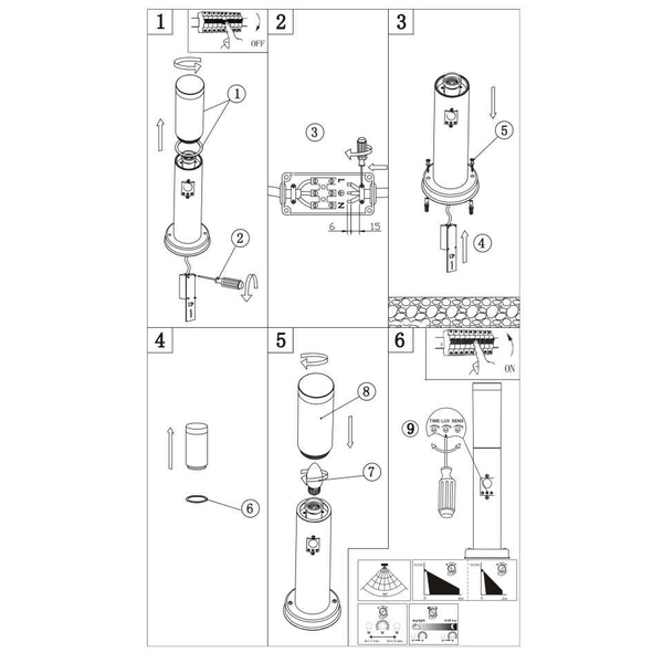 Ogrodowa LAMPA stojąca BOSTON 3159SW Globo zewnętrzny słupek outdoor IP44 brązowy