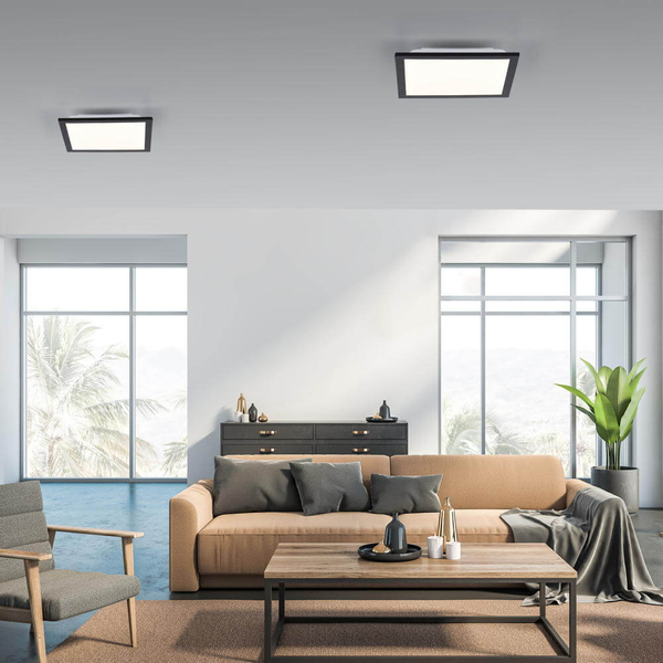 Natynkowa lampa sufitowa Flat LED 6W 3000K czarny plafon do jadalni