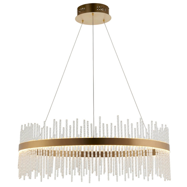 Lampa wisząca do jadalni LED L&-181908 Light& 58W 3000K ring złoty