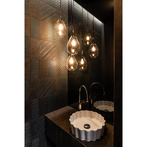 LAMPA wisząca FONDI LP-1214/3L Light Prestige szklana OPRAWA listwa zwis skandynawski czarny przezroczysty