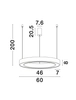 Okrągła lampa wisząca SONORA LE42807 do kuchni LED 50W biała