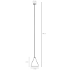 Stożkowa lampa wisząca FORM 1108G nad stół metalowa biała