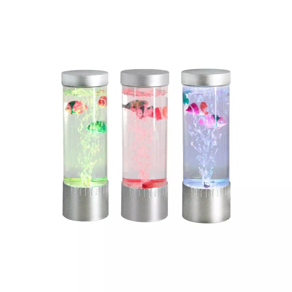 Stołowa wodna lampka AQUA 89245 LED 3,6W RGB rybki srebrna