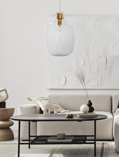 Nowoczesna lampa wisząca Padre do holu przezroczysta złota