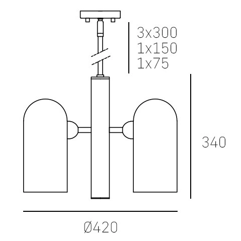 Modernistyczna LAMPA wisząca SEOUL P05759BK Cosmolight szklany zwis do jadalni czarny biały