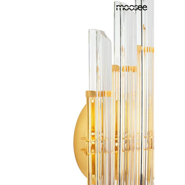 Sypialniana lampa ścienna Palazzo MSE010100327 Moosee kryształ przezroczysta złota