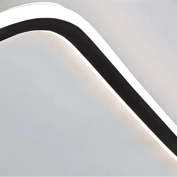 Prostokątny plafon Large LED 66W 3000K do holu czarny biały